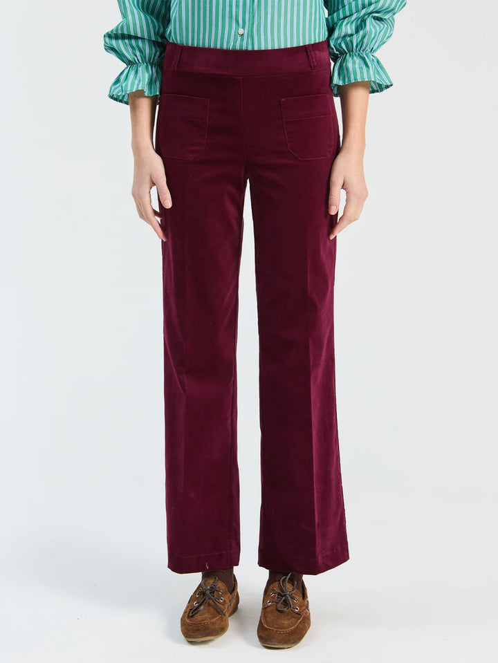VELVET trouser burgundy