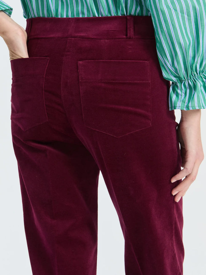 VELVET trouser burgundy