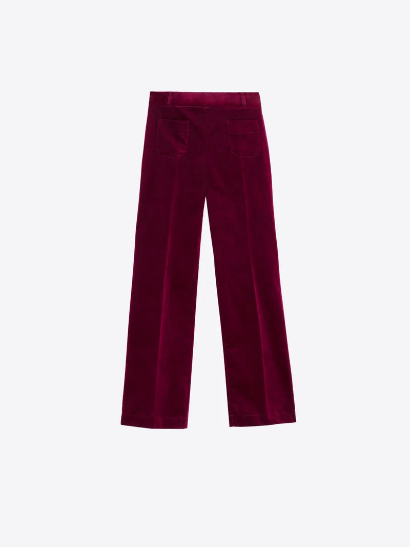 VELVET trouser burgundy