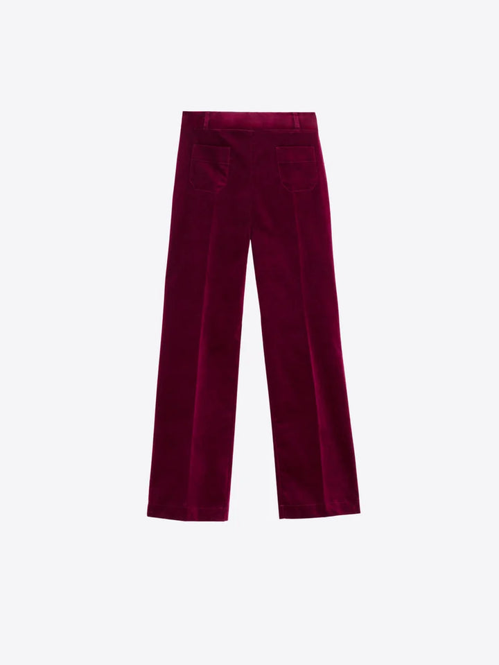 VELVET trouser burgundy